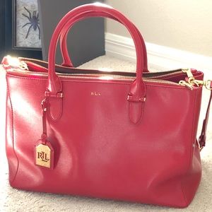 Ralph Lauren red hand purse bag